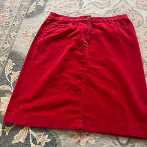 Boden Vibrant Red soft velvet straight Skirt